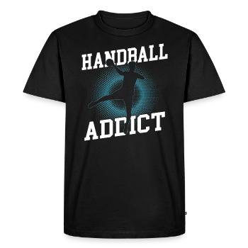 handballeur - T-shirt Premium bio Homme - noir - Devant - Nico (187cm)