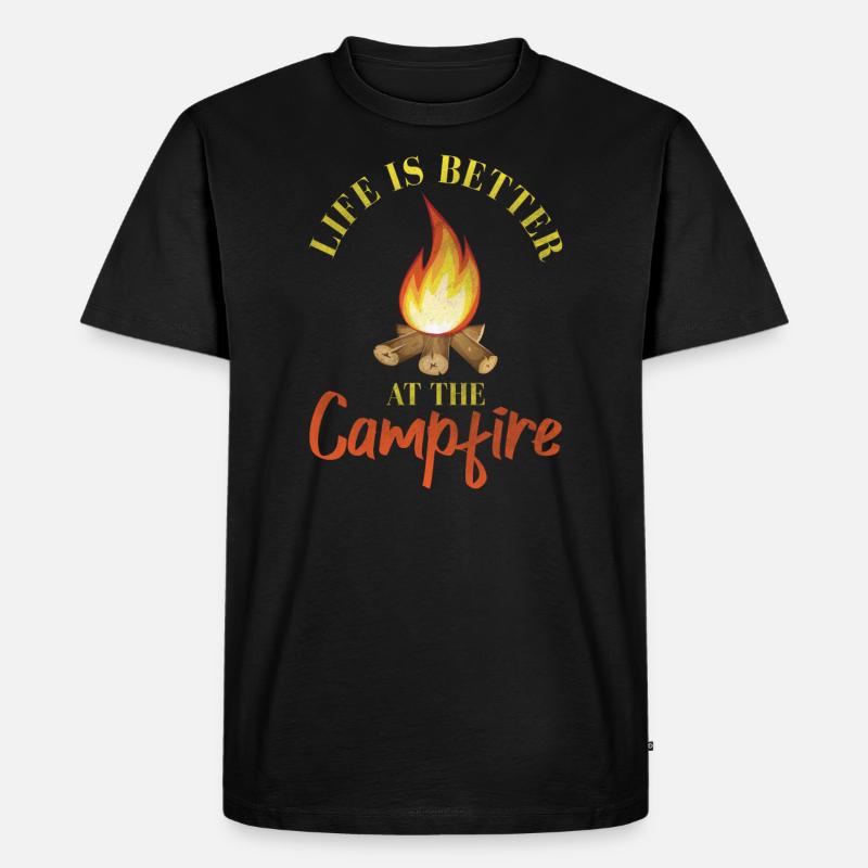 Camping - Männer Premium Bio T-Shirt - Schwarz