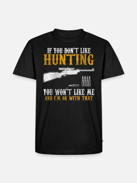 Jagen Jäger - Männer Premium Bio T-Shirt - Schwarz