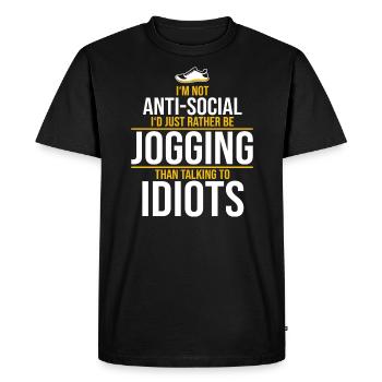 jogging - T-shirt Premium bio Homme - noir - Devant - Nico (187cm)