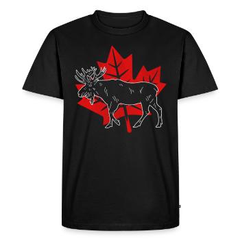 Canadian Elk Canada Drapeau Canada Feuille d'érable - T-shirt Premium bio Homme - noir - Devant - Nico (187cm)