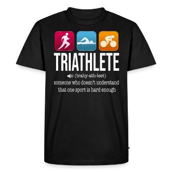 Triathlon Triathlon - T-shirt Premium bio Homme - noir - Devant - Nico (187cm)