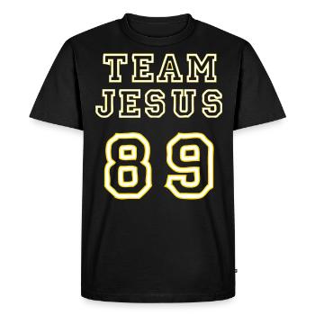 Équipe Jésus Dieu Christ foi - T-shirt Premium bio Homme - noir - Devant - Nico (187cm)