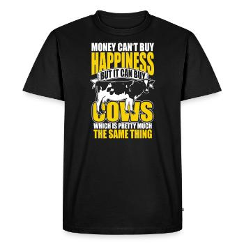Fermier vaches fermier - T-shirt Premium bio Homme - noir - Devant - Nico (187cm)