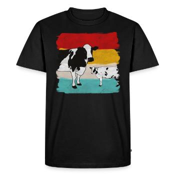 Vaches vaches - T-shirt Premium bio Homme - noir - Devant - Nico (187cm)