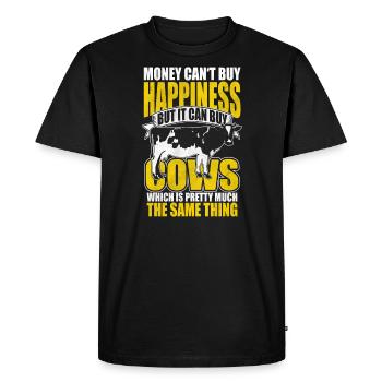 Fermier fermier fermier fermier fermier vache - T-shirt Premium bio Homme - noir - Devant - Nico (187cm)