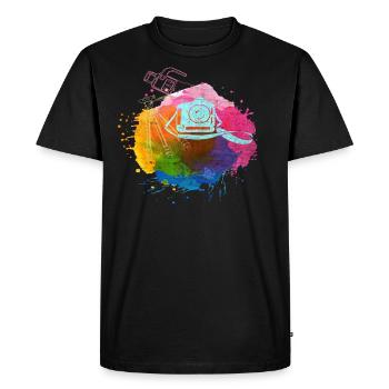 Photographie Appareil photo Photographier Photographie - T-shirt Premium bio Homme - noir - Devant - Nico (187cm)