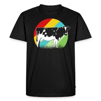 Fermier fermier fermier fermier fermier ferme vaches - T-shirt Premium bio Homme - noir - Devant - Nico (187cm)