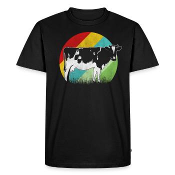 Vache vache fermier ferme fermier fermier agriculture - T-shirt Premium bio Homme - noir - Devant - Nico (187cm)