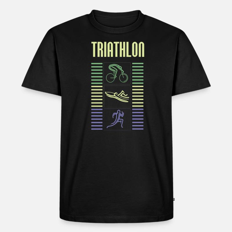 Triathlon - Männer Premium Bio T-Shirt - Schwarz