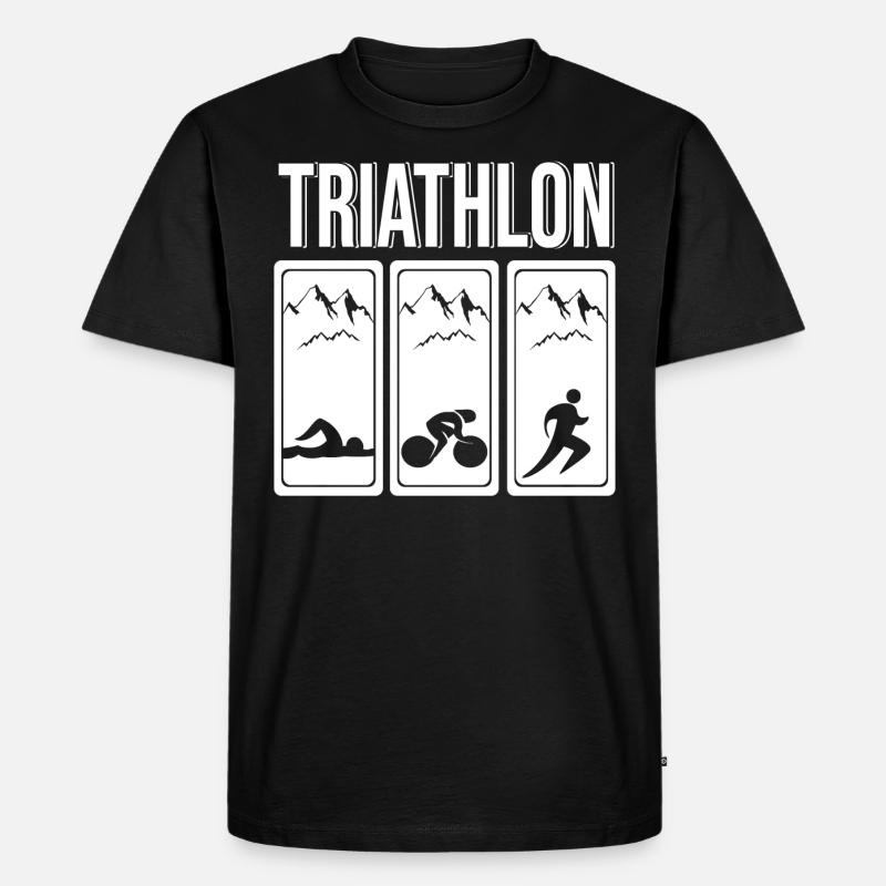 Triathlon Triathlet - Männer Premium Bio T-Shirt - Schwarz