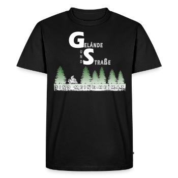 Gelände und Straße - Männer Premium Bio T-Shirt - Schwarz - Vorne - Nico (187cm)