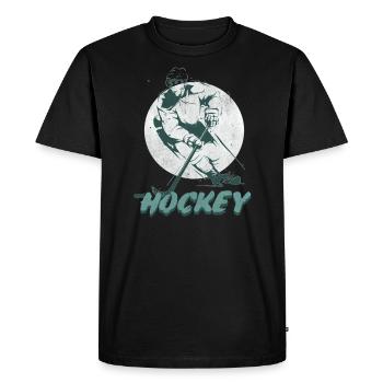 Hockey sur glace Hockey sur glace Équipe de hockey sur glace - T-shirt Premium bio Homme - noir - Devant - Nico (187cm)