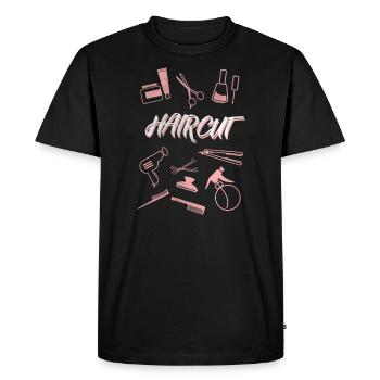 Coiffeur coiffeur coiffeur - T-shirt Premium bio Homme - noir - Devant - Nico (187cm)