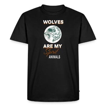 Wolf Wolves - Men's Premium Organic T-Shirt - black - Front - Nico (187cm)