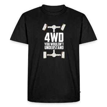 4x4 4WD quatre roues vintage et effet grunge - T-shirt Premium bio Homme - noir - Devant - Nico (187cm)