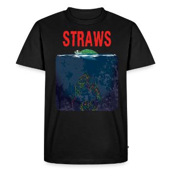 Strawhouses Pollution plastic in the sea - Men's Premium Organic T-Shirt - black - Front - Nico (187cm)