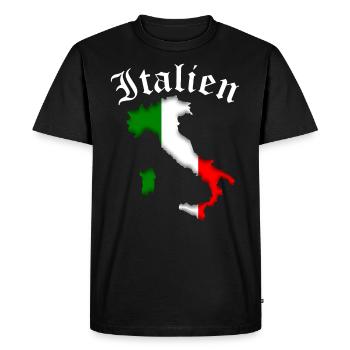 Italie - drapeau de contour de carte - T-shirt Premium bio Homme - noir - Devant - Nico (187cm)