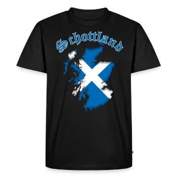 Scotland map outline flag - Men's Premium Organic T-Shirt - black - Front - Nico (187cm)