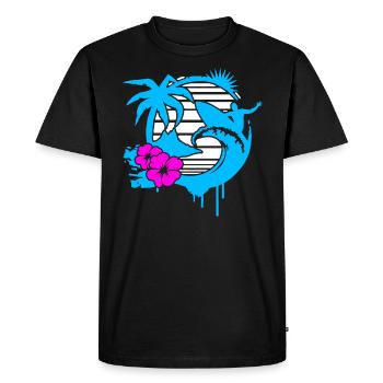 Surfeurs - T-shirt Premium bio Homme - noir - Devant - Nico (187cm)