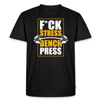 Bench press - Men's Premium Organic T-Shirt - black - Front - Nico (187cm)