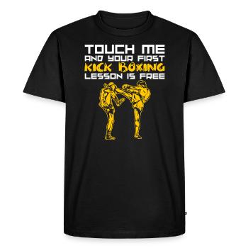 Kickboxing Kickboxer - Men's Premium Organic T-Shirt - black - Front - Nico (187cm)