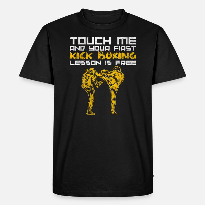 Kickboxer Kickboxen - Männer Premium Bio T-Shirt - Schwarz