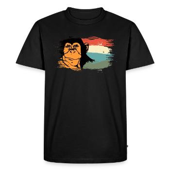 Monkey monkey animal animals jungle africa zoo animal - Men's Premium Organic T-Shirt - black - Front - Nico (187cm)
