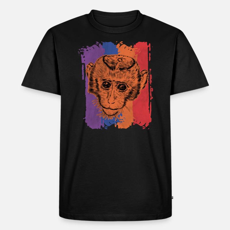 Affe Affen - Männer Premium Bio T-Shirt - Schwarz