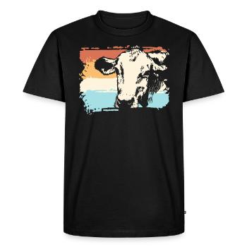 Cow Cows Farm Farmer Farmer Farm - Men's Premium Organic T-Shirt - black - Front - Nico (187cm)