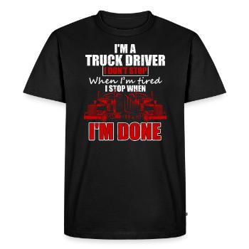 Camion camion camion - T-shirt Premium bio Homme - noir - Devant - Nico (187cm)