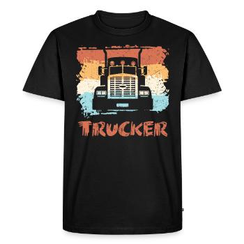 Camionneur Camion Camion Camion Camionneur - T-shirt Premium bio Homme - noir - Devant - Nico (187cm)