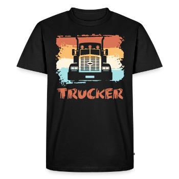 Camion camion camionneur conducteur camion - T-shirt Premium bio Homme - noir - Devant - Nico (187cm)
