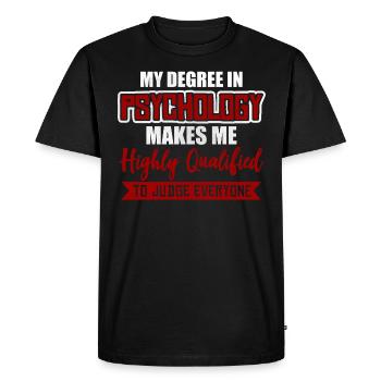 Psychologue psychologue - T-shirt Premium bio Homme - noir - Devant - Nico (187cm)