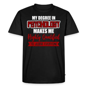 Psychologue Psychologue Psychothérapeute - T-shirt Premium bio Homme - noir - Devant - Nico (187cm)