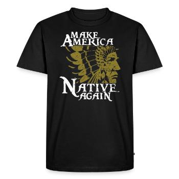 Indien - T-shirt Premium bio Homme - noir - Devant - Nico (187cm)