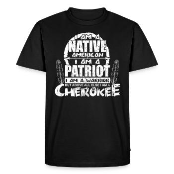Indien Amérindien Indien Amérindien - T-shirt Premium bio Homme - noir - Devant - Nico (187cm)
