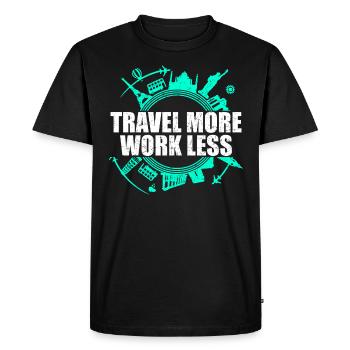 Urlaubsreif Holiday Travel Travelers Travel More - Men's Premium Organic T-Shirt - black - Front - Nico (187cm)