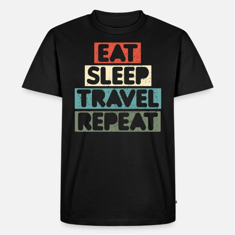 Manger sommeil répéter répéter - T-shirt Premium bio Homme - noir