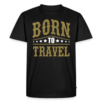 Born To Travel Voyager Voyager Traveller Traveller Saison des vacances - T-shirt Premium bio Homme - noir - Devant - Nico (187cm)