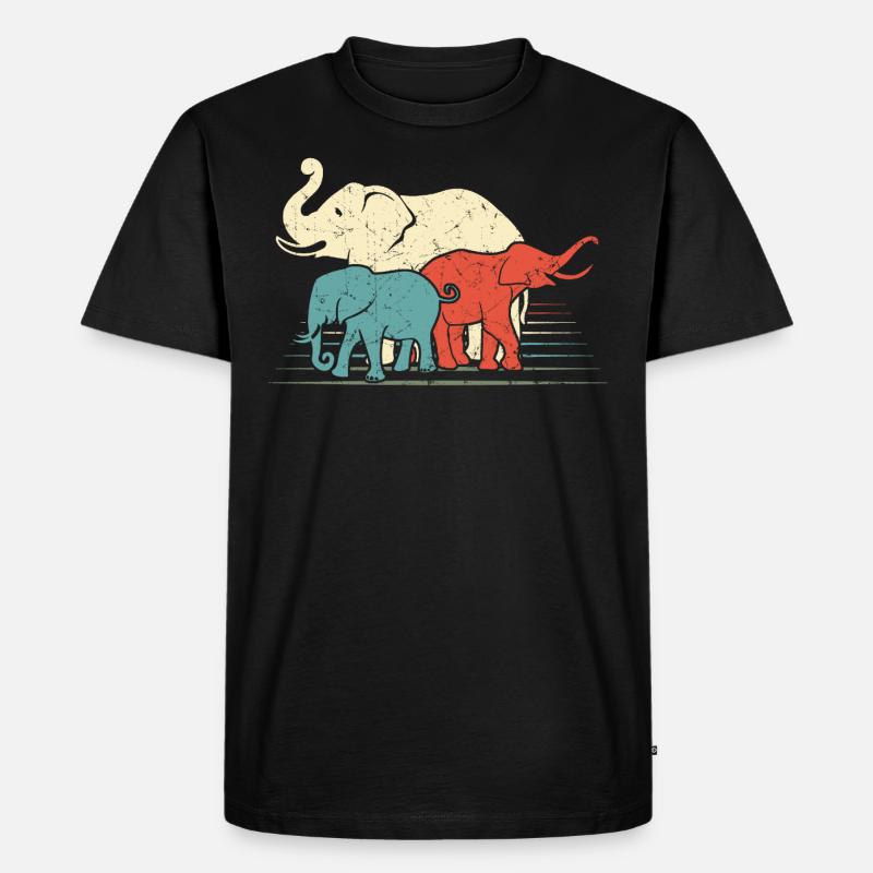 Elefant - Männer Premium Bio T-Shirt - Schwarz