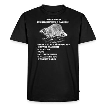 Raccoon funny animals sayings - Men's Premium Organic T-Shirt - black - Front - Nico (187cm)
