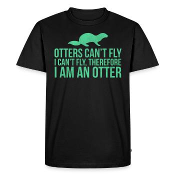 Loutre Animaux drôles - T-shirt Premium bio Homme - noir - Devant - Nico (187cm)