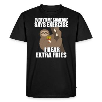 Sloth pommes loafers funny animals sayings - Men's Premium Organic T-Shirt - black - Front - Nico (187cm)