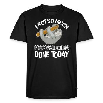 Cadeau de photos paroles de paresse des animaux drôles - T-shirt Premium bio Homme - noir - Devant - Nico (187cm)