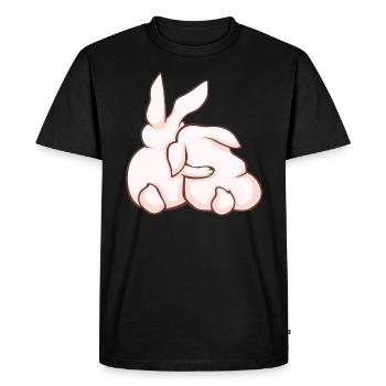 Lapin Lapin Animaux mignons - T-shirt Premium bio Homme - noir - Devant - Nico (187cm)