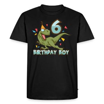 6ème anniversaire cadeau dinosaure dinosaure - T-shirt Premium bio Homme - noir - Devant - Nico (187cm)