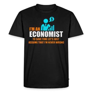 Professions d'économiste - T-shirt Premium bio Homme - noir - Devant - Nico (187cm)