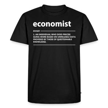 Économiste Définition Economie Économie - T-shirt Premium bio Homme - noir - Devant - Nico (187cm)
