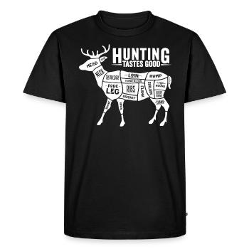 Chasse au cerf chasse chasseur - T-shirt Premium bio Homme - noir - Devant - Nico (187cm)